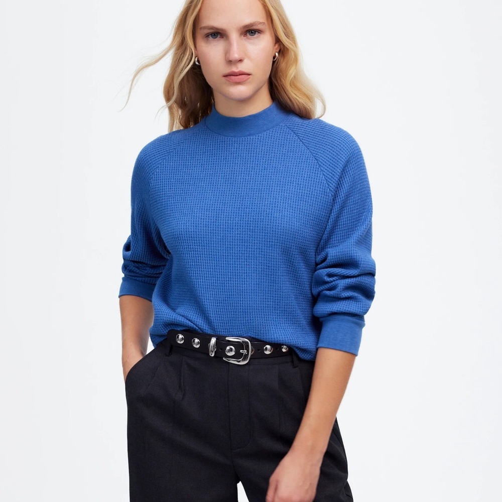 - Madewell Waffle Knit Crew Neck Tee Size 1X - Picture 2 of 10